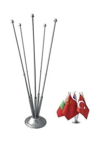 Masa Bayrak Direği Krom Beşli