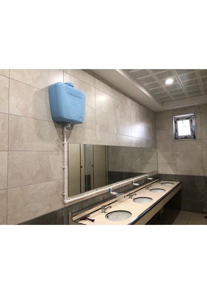 20 Lt Butonlu 2 Musluklu Merkezi Sistem Depolu Sıvı Sabunluk MAVİ
