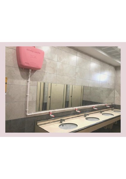 20 Lt Butonlu 4 Musluklu Merkezi Sistem Depolu Sıvı Sabunluk PEMBE