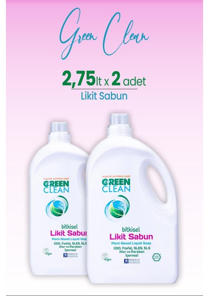 Green Clean Likit Sabun 2.75 Lt x 2 Adet