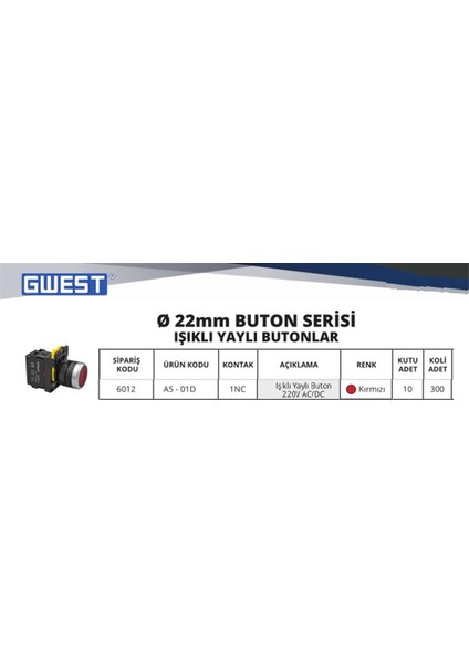 A5-01D (Kırmızı) 220V. LED Işıklı Stop Buton fiyatları
