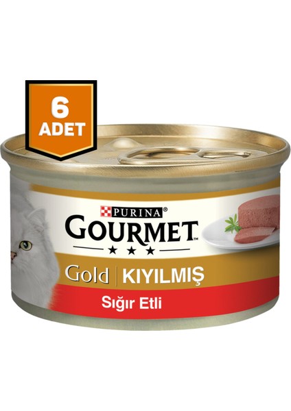 Gourmet Gold Kıyılmış Sığır Etli Kedi Konserve Mama 6 x 85 Gr.