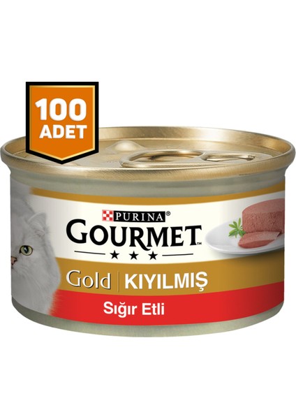 Gourmet Gold Kıyılmış Sığır Etli Kedi Konserve Mama 100 x 85 Gr.