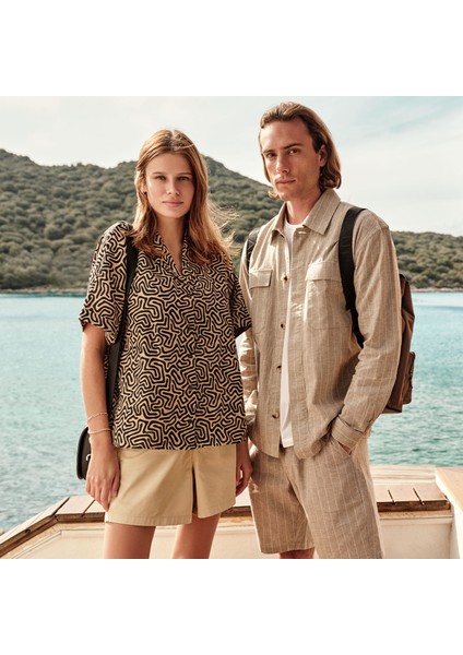 Nautıca Kadın Bej Kolsuz Gömlek 35W216T.2MT