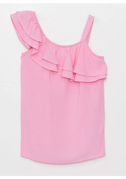 Pembe Basic Fırfır Detaylı Kız Çocuk Bluz KT002164