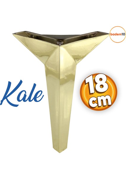 Kale Lüks Mobilya Kanepe Sehpa Tv Ünitesi Koltuk Ayağı 18 Cm Altın Gold Baza Ayakları
