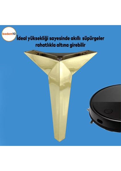 Kale Lüks Mobilya Kanepe Sehpa Tv Ünitesi Koltuk Ayağı 18 Cm Altın Gold Baza Ayakları