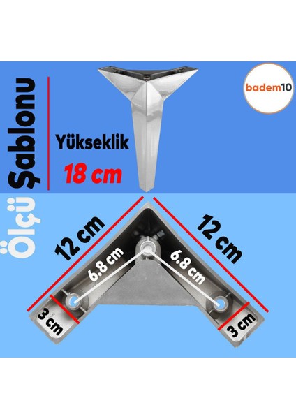 Kale Lüks Mobilya Kanepe Sehpa Tv Ünitesi Koltuk Ayağı 18 Cm Krom Renk Baza Ayakları indirimleri