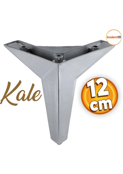 Kale Lüks Mobilya Kanepe Sehpa Tv Ünitesi Koltuk Ayağı 12 cm Krom Renk Baza Ayakları