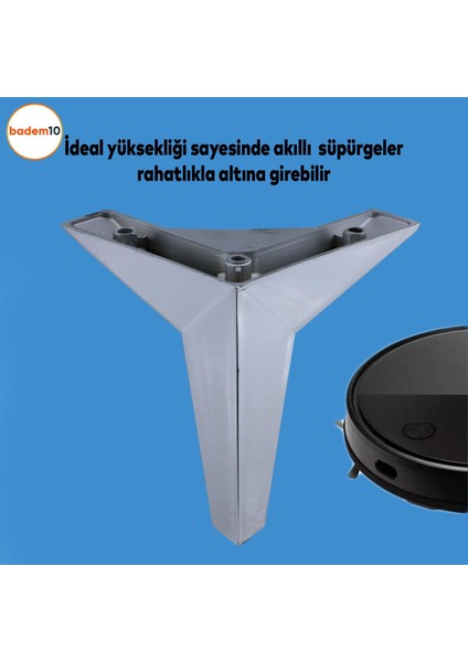Kale Lüks Mobilya Kanepe Sehpa Tv Ünitesi Koltuk Ayağı 12 cm Krom Renk Baza Ayakları