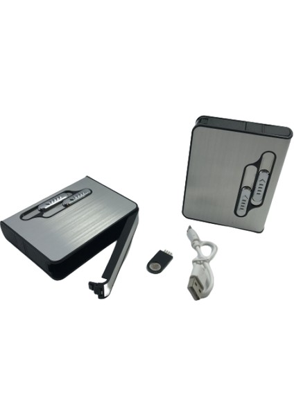 Isme Özel USB Şarjlı Sigara Çıkaran Tabaka Çakmaklı Tabaka
