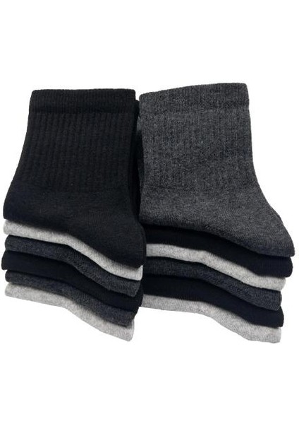 Ciho Socks Basic Düz Renkler 12 Çift Erkek Tenis Çorap