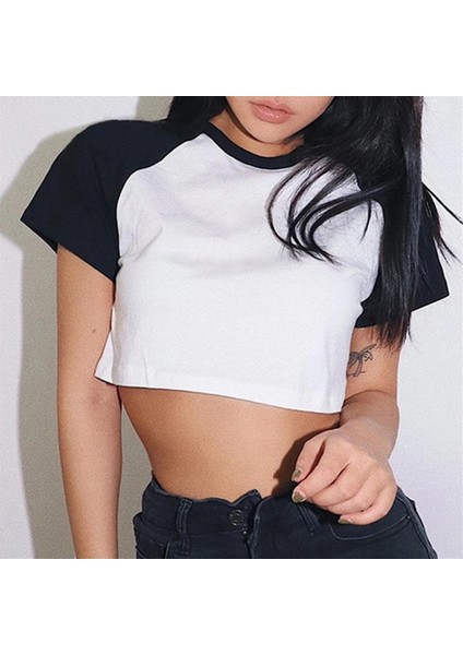 Reglan Kol Düz Beyaz Crop