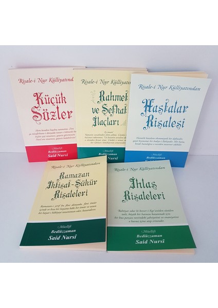 Küçük Sözler-Rahmet ve Şefkat-Hastalar-Ihlas-Ramazan I. ve Şükür Risaleleri Orta Boy 5'li