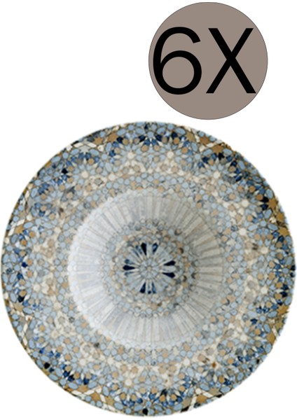 Luca Mozaik Çukur Tabak 28 Cm 400 Cc S-Mt-Lucmzbnc28ck 6'Lı Takım