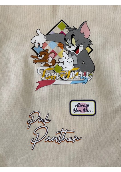 23X13 cm Tom ve Jerry Ütü Ile Yaapışan Transfer Baskı Aplike Arma Tişört Kot Baskı