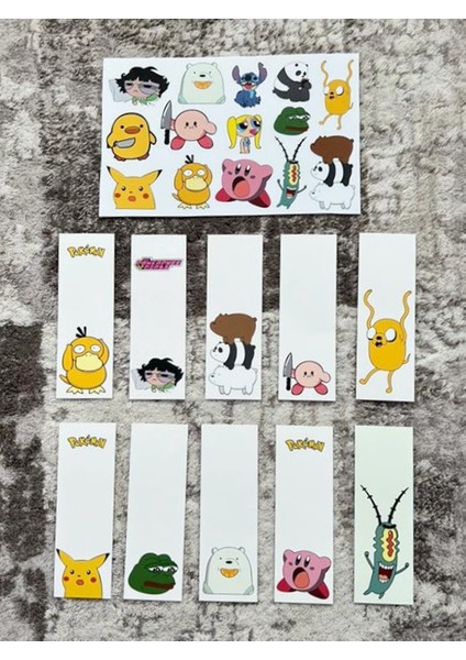 Paytak Moda Çizgi Film Dizi Karakter Kitap Ayraç ve Stickers Çıkartma Seti PYTKSTKRYRC14