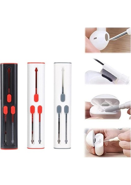 Airpods Uyumlu 3 In 1 Temizleme Kiti Fırça Temizleme Kalemi Bluetooth Kulaklık Bilgisayar Monitör Çok Fonsiyonlu Set