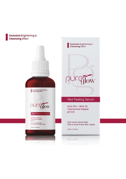 Yüz Kırmızı Peeling Serum 30 Ml (Aha 10% + Bha 2%)
