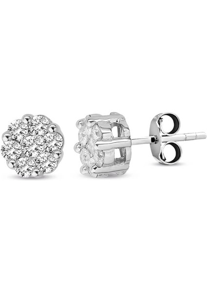 0.80 Ct Papatya Model Coronet Pırlanta Küpe