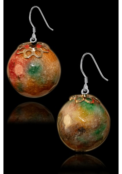 Fasetli Renkli Kuvars Taşı Doğal Taş Küpe fiyatları