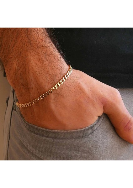 Erkek Paslanmaz Çelik Gold Renk Bileklik