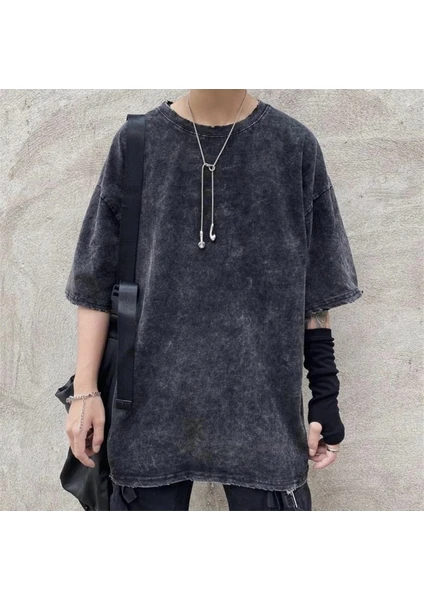 Yıkamalı Basic Oversize Unisex T-Shirt