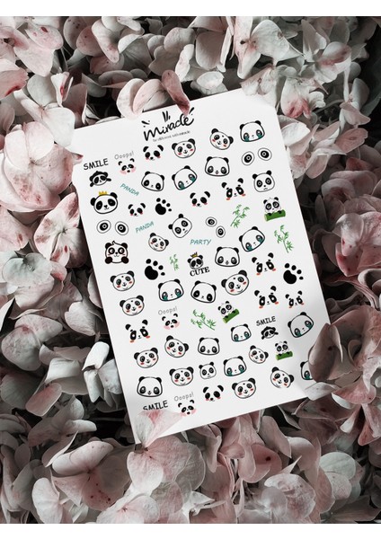 Panda Tırnak Dövmesi. Tırnak Tattoo. Nail Art. Tırnak Sticker