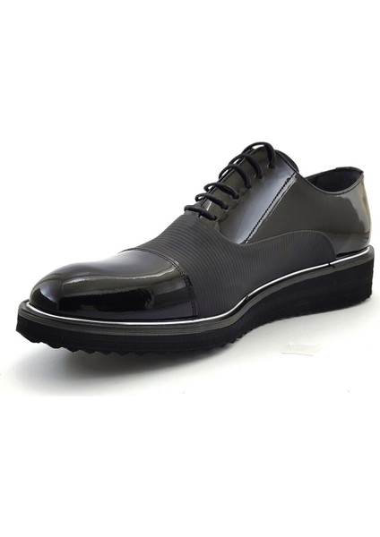 1566 Günlük Eva Taban Erkek Deri Ayakkabı-Siyah Rugan modelleri
