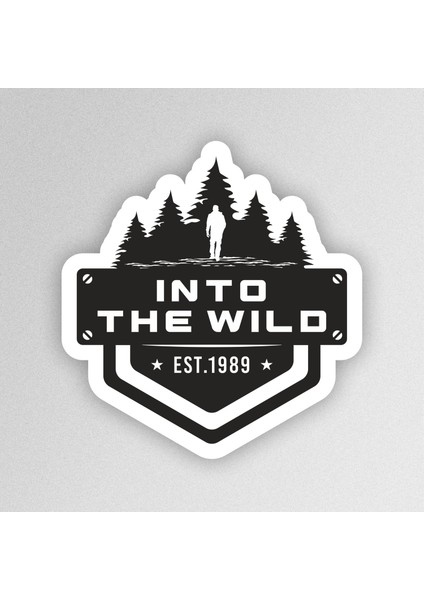 Into The Wild Outdoor Adventure Camping Karavan Off Road Sticker Etiket