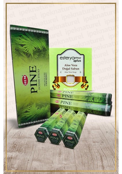 Pine Çam 120 Çubuk Tütsü ve Esterya Plus Sabun Setli
