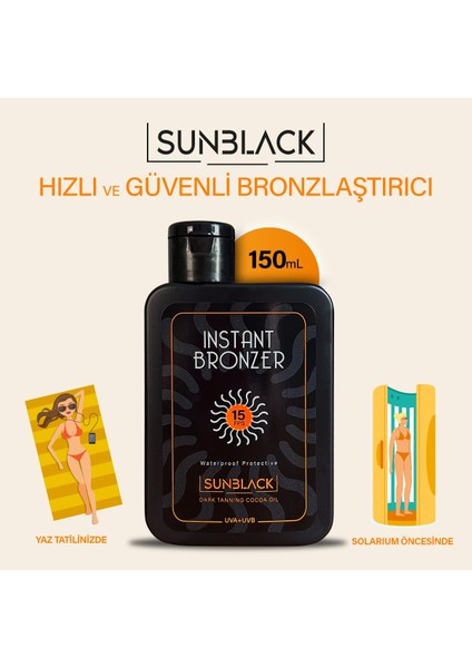 İnstant Sunblack Yoğun Bronzlaştırıcı Yağ SPF 15