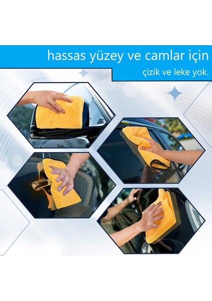 Süper Emici Microfiber Araç Yıkama ve Kurulama Bezi 40X70 Sarı