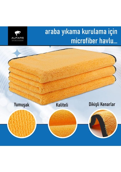 Süper Emici Microfiber Araç Yıkama ve Kurulama Bezi 40X70 Sarı