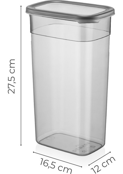 Beyaz Serigrafi Etiketli Set Peggy Dikdörtgen Saklama Kabı 3,2 lt Antrasit 8'li fiyatları