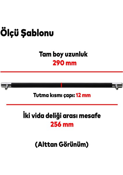 Mobilya Çekmece Mutfak Dolap Kapak Kulpu Kulbu 256 mm Mat Siyah Krom Metal Kulp fiyatları