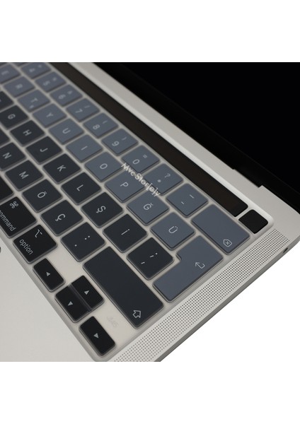 Macbook Pro Klavye Kılıfı 13inç M1-M2 Türkçe Q Baskı A2338 2289 2251 A2141 ile Uyumlu Ombre