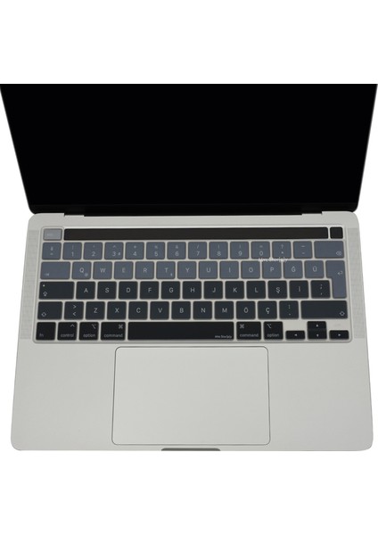 Macbook Pro Klavye Kılıfı 13inç M1-M2 Türkçe Q Baskı A2338 2289 2251 A2141 ile Uyumlu Ombre