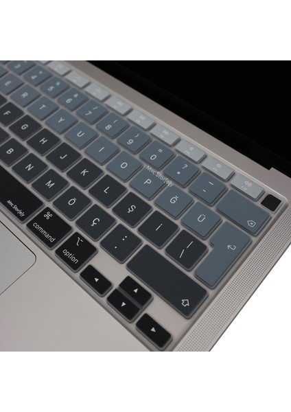 Macbook Air M1 Klavye Kılıfı Türkçe Q Baskı A2179 A2337 ile Uyumlu Ombre