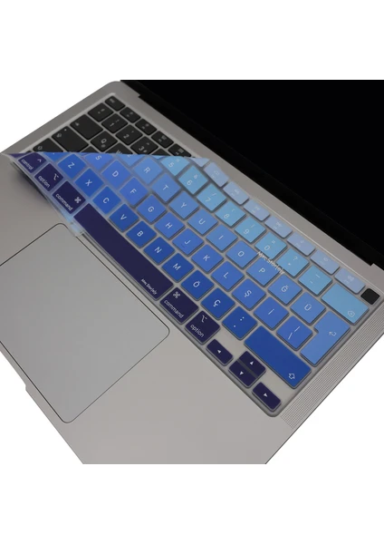 Macbook Air M1 Klavye Kılıfı Türkçe Q Baskı A2179 A2337 ile Uyumlu Ombre