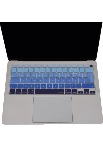 Macbook Air M1 Klavye Kılıfı Türkçe Q Baskı A2179 A2337 ile Uyumlu Ombre