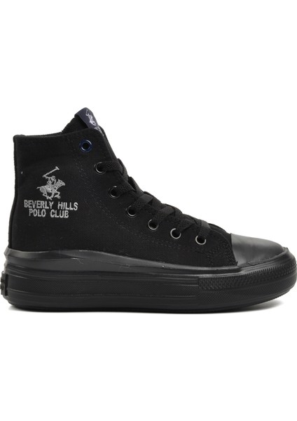 PO-30087 Siyah Kadın Hi Sneaker
