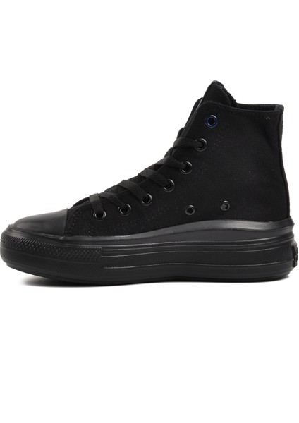 PO-30087 Siyah Kadın Hi Sneaker
