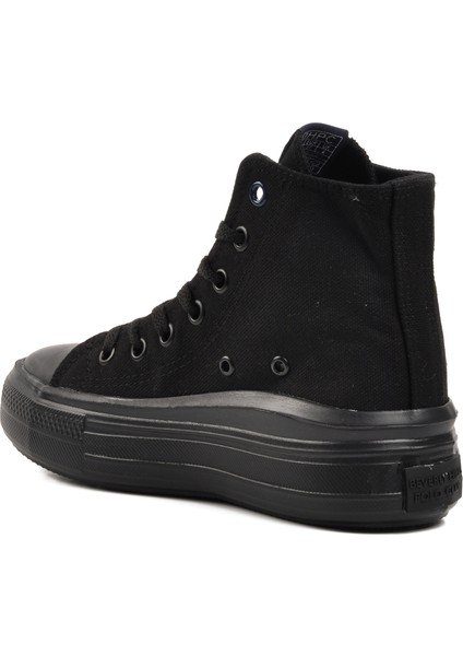 PO-30087 Siyah Kadın Hi Sneaker