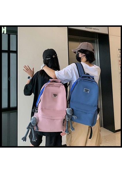 Yeni Unisex Kore Versiyonu Büyük Kapasiteli Açık Seyahat Kore Rahat Sırt Çantası Düz Renk Çift Sırt Çantası Büyük Kapasiteli Okul Sırt Çantası (Yurt Dışından) fiyatları