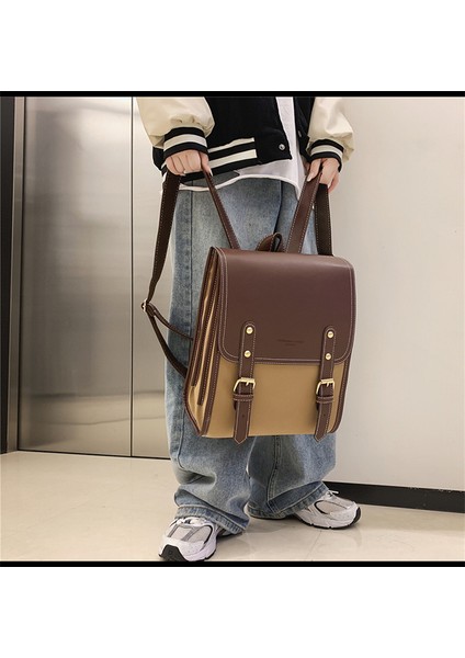 Yeni Unisex Sırt Çantası Ins Vintage Sense Okul Çantası Kampüsünün Kore Versiyonu Mori Retro Tüm Maç Büyük Kapasiteli Okul Sırt Çantası (Yurt Dışından)