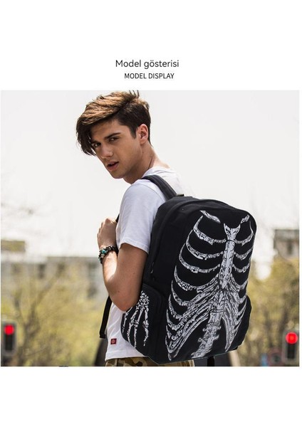 Yeni Unisex Sırt Çantası Baskılı Okul Çantası Trendi Avrupa ve Amerikan Kanvas Çanta Kafatası Kişilik Serin Okul Sırt Çantası (Yurt Dışından) fiyatları