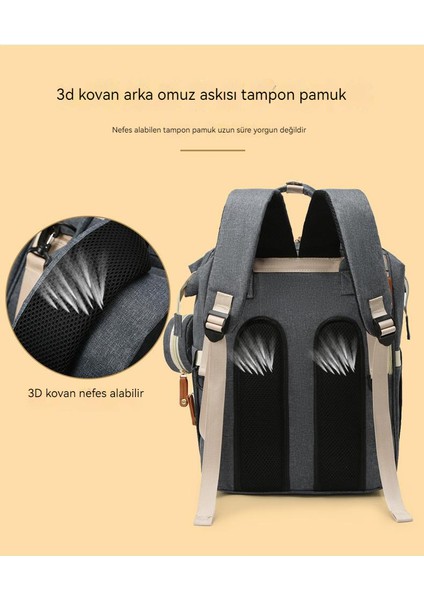Yeni Anne Çantası Dışarı Çıkan Kadın Sırt Çantası Büyük Kapasiteli Omuzlar Anne ve Bebek Çantası Taşınabilir Bebek Çantası Su Geçirmez Nakış Ipliği Emzik Pratik Sırt Çantası (Yurt Dışından) fiyatları