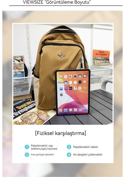 Yeni Üniseks Sırt Çantası Ins Üniversite Öğrencileri Basit Spor Okul Çantası Çok Yönlü Modaya Uygun Büyük Kapasiteli Okul Sırt Çantası (Yurt Dışından)