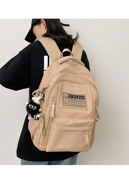 Yeni Unisex Büyük Kapasiteli Sırt Çantası Kore Versiyonu Basit ve Yakışıklı Okul Çantası Moda Güzellik Sokak Trendi Okul Sırt Çantası (Yurt Dışından)